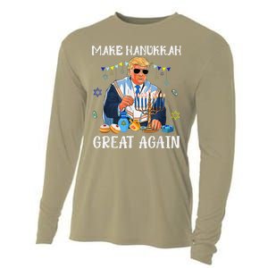 Make Hanukkah Great Again Jewish Ugly Chanukah Sweater Cooling Performance Long Sleeve Crew