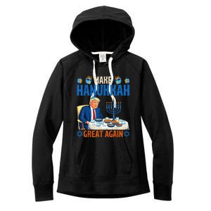 Make Hanukkah Great Again Funny Donald Trump Dinner Jewish Women's Fleece Hoodie