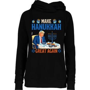 Make Hanukkah Great Again Funny Donald Trump Dinner Jewish Womens Funnel Neck Pullover Hood