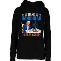 Make Hanukkah Great Again Funny Donald Trump Dinner Jewish Womens Funnel Neck Pullover Hood