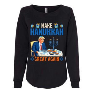 Make Hanukkah Great Again Funny Donald Trump Dinner Jewish Womens California Wash Sweatshirt