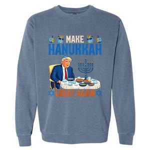 Make Hanukkah Great Again Funny Donald Trump Dinner Jewish Garment-Dyed Sweatshirt