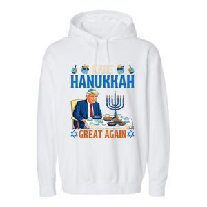 Make Hanukkah Great Again Funny Donald Trump Dinner Jewish Garment-Dyed Fleece Hoodie