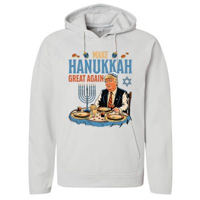 Make Hanukkah Great Again Trump Chanukkah Jewish Holiday Performance Fleece Hoodie