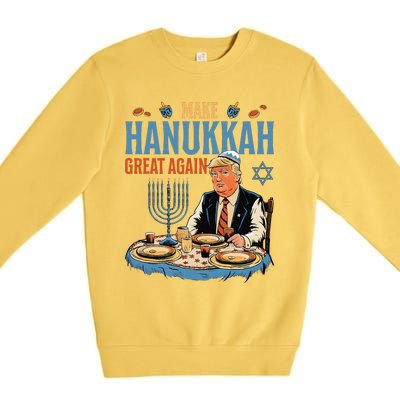 Make Hanukkah Great Again Trump Chanukkah Jewish Holiday Premium Crewneck Sweatshirt