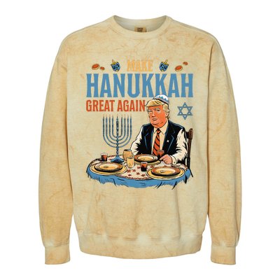 Make Hanukkah Great Again Trump Chanukkah Jewish Holiday Colorblast Crewneck Sweatshirt