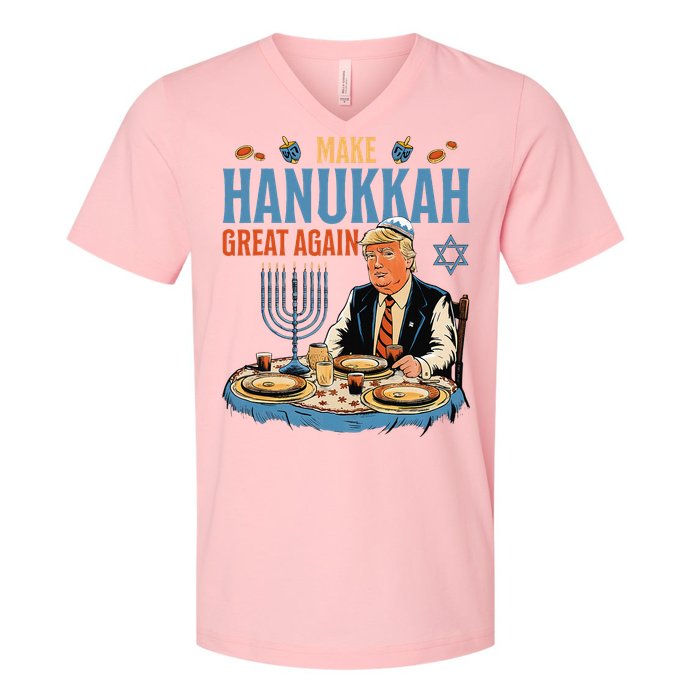 Make Hanukkah Great Again Trump Chanukkah Jewish Holiday V-Neck T-Shirt