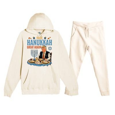 Make Hanukkah Great Again Trump Chanukkah Jewish Holiday Premium Hooded Sweatsuit Set