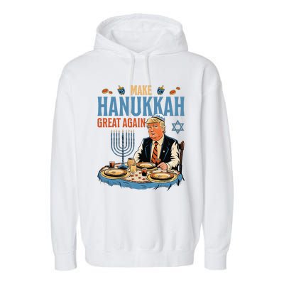 Make Hanukkah Great Again Trump Chanukkah Jewish Holiday Garment-Dyed Fleece Hoodie