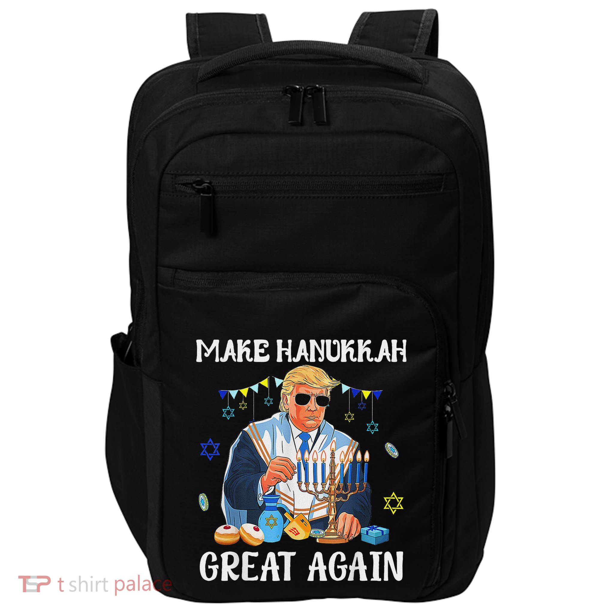 Make Hanukkah Great Again Jewish Ugly Chanukah Sweater Impact Tech Backpack
