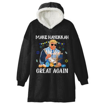Make Hanukkah Great Again Jewish Ugly Chanukah Sweater Hooded Wearable Blanket