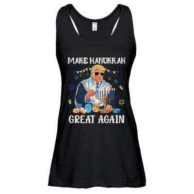 Make Hanukkah Great Again Jewish Ugly Chanukah Sweater Ladies Essential Flowy Tank