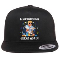 Make Hanukkah Great Again Jewish Ugly Chanukah Sweater Flat Bill Trucker Hat