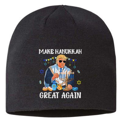 Make Hanukkah Great Again Jewish Ugly Chanukah Sweater Sustainable Beanie