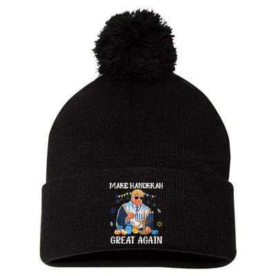 Make Hanukkah Great Again Jewish Ugly Chanukah Sweater Pom Pom 12in Knit Beanie