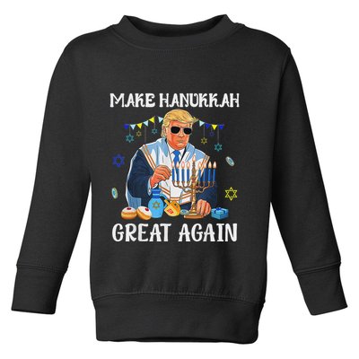 Make Hanukkah Great Again Jewish Ugly Chanukah Sweater Toddler Sweatshirt