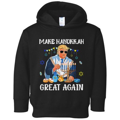 Make Hanukkah Great Again Jewish Ugly Chanukah Sweater Toddler Hoodie