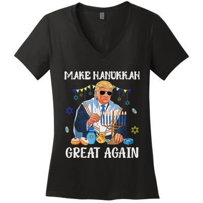 Make Hanukkah Great Again Jewish Ugly Chanukah Sweater Women's V-Neck T-Shirt