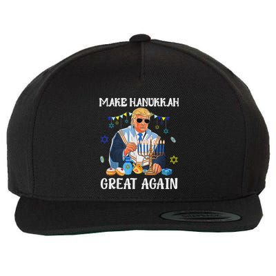 Make Hanukkah Great Again Jewish Ugly Chanukah Sweater Wool Snapback Cap