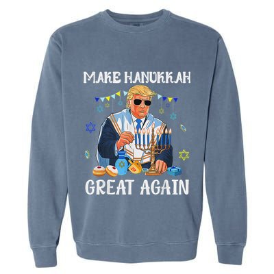 Make Hanukkah Great Again Jewish Ugly Chanukah Sweater Garment-Dyed Sweatshirt