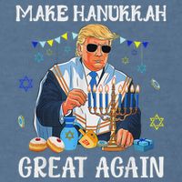 Make Hanukkah Great Again Jewish Ugly Chanukah Sweater Garment-Dyed Sweatshirt