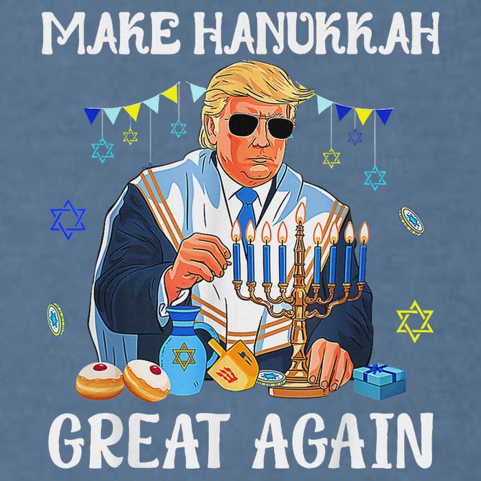 Make Hanukkah Great Again Jewish Ugly Chanukah Sweater Garment-Dyed Sweatshirt