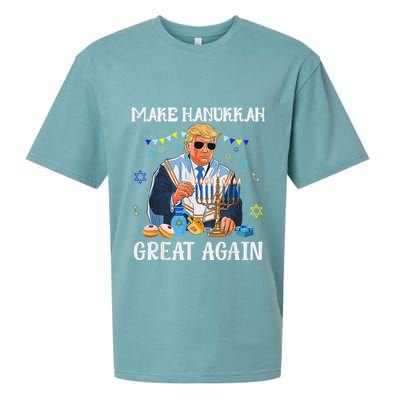 Make Hanukkah Great Again Jewish Ugly Chanukah Sweater Sueded Cloud Jersey T-Shirt