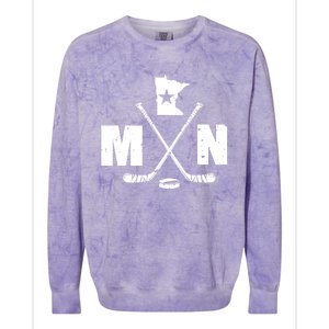 Mn Hockey Gift The State Of Ice Hockey Gift Colorblast Crewneck Sweatshirt