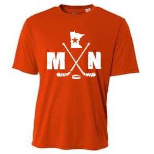 Mn Hockey Gift The State Of Ice Hockey Gift Cooling Performance Crew T-Shirt