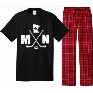 Mn Hockey Gift The State Of Ice Hockey Gift Pajama Set