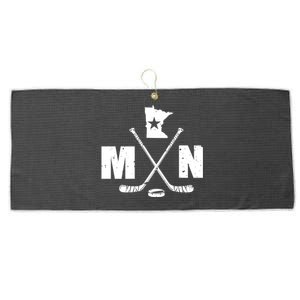 Mn Hockey Gift The State Of Ice Hockey Gift Large Microfiber Waffle Golf Towel