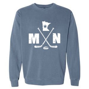 Mn Hockey Gift The State Of Ice Hockey Gift Garment-Dyed Sweatshirt