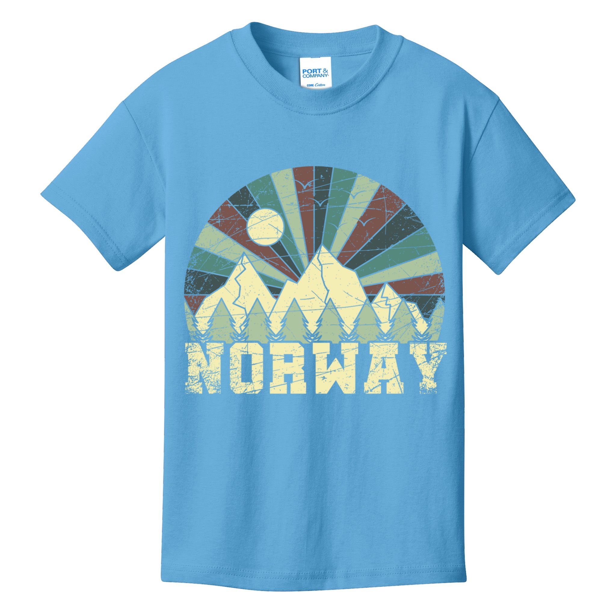 Mountians Hiking Gift Norway Gift Kids T-Shirt