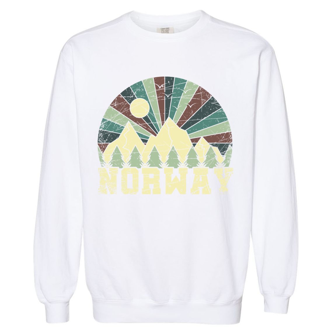 Mountians Hiking Gift Norway Gift Garment-Dyed Sweatshirt