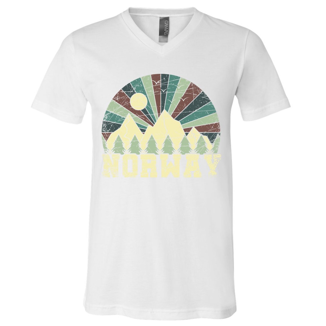 Mountians Hiking Gift Norway Gift V-Neck T-Shirt