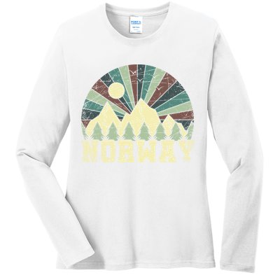 Mountians Hiking Gift Norway Gift Ladies Long Sleeve Shirt