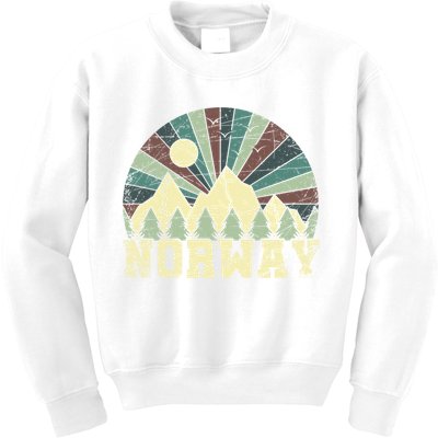 Mountians Hiking Gift Norway Gift Kids Sweatshirt