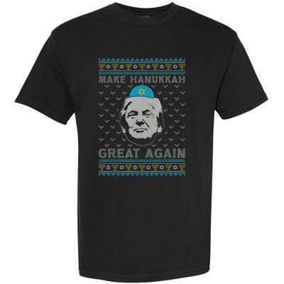 Make Hanukkah Great Again Trump Jewish Ugly Chanukah Sweater  Garment-Dyed Heavyweight T-Shirt