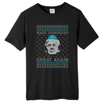 Make Hanukkah Great Again Trump Jewish Ugly Chanukah Sweater  Tall Fusion ChromaSoft Performance T-Shirt