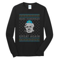 Make Hanukkah Great Again Trump Jewish Ugly Chanukah Sweater  Tall Long Sleeve T-Shirt