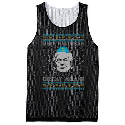 Make Hanukkah Great Again Trump Jewish Ugly Chanukah Sweater  Mesh Reversible Basketball Jersey Tank