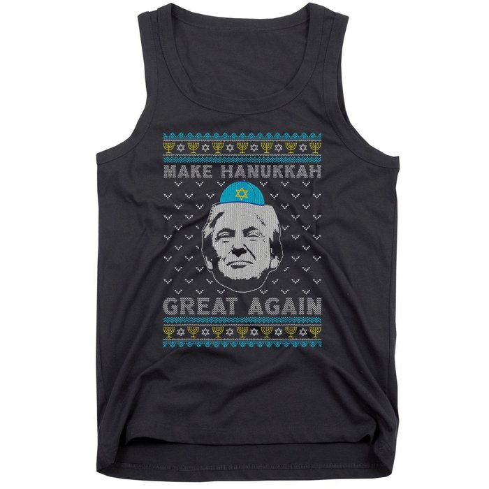 Make Hanukkah Great Again Trump Jewish Ugly Chanukah Sweater  Tank Top