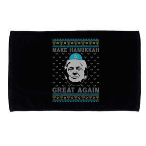 Make Hanukkah Great Again Trump Jewish Ugly Chanukah Sweater  Microfiber Hand Towel