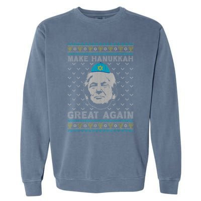 Make Hanukkah Great Again Trump Jewish Ugly Chanukah Sweater  Garment-Dyed Sweatshirt