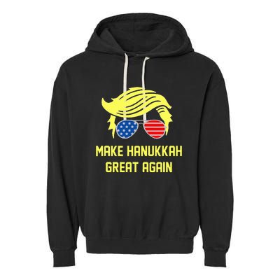 Make Hanukkah Great Again Trump 47 Hanukkah Miracle Victory Garment-Dyed Fleece Hoodie