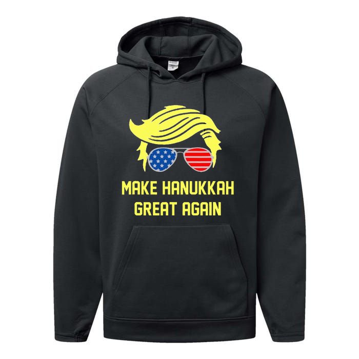 Make Hanukkah Great Again Trump 47 Hanukkah Miracle Victory Performance Fleece Hoodie