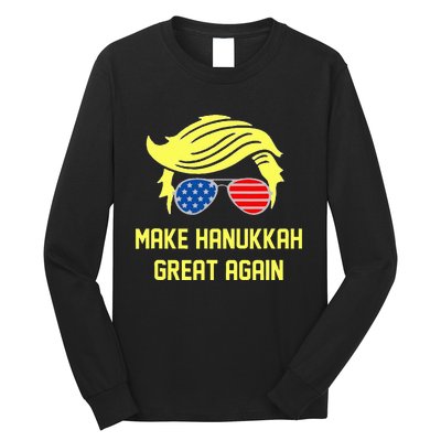 Make Hanukkah Great Again Trump 47 Hanukkah Miracle Victory Long Sleeve Shirt