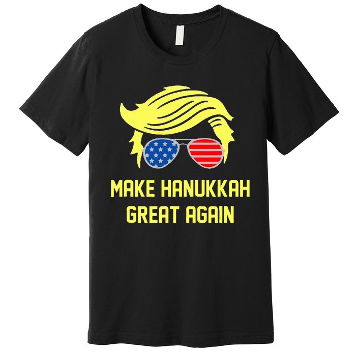 Make Hanukkah Great Again Trump 47 Hanukkah Miracle Victory Premium T-Shirt