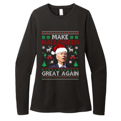 Make Halloween Great Again Santa Joe Biden Ugly Christmas Meaningful Gift Womens CVC Long Sleeve Shirt