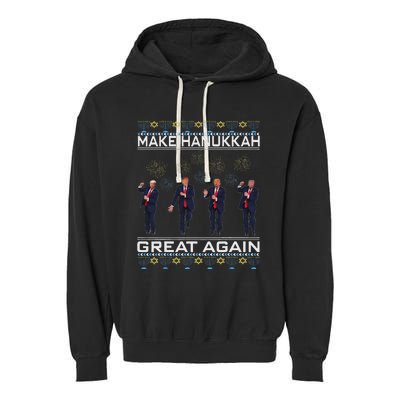 Make Hanukkah Great Again Funny Trump Ugly Chanukah Garment-Dyed Fleece Hoodie